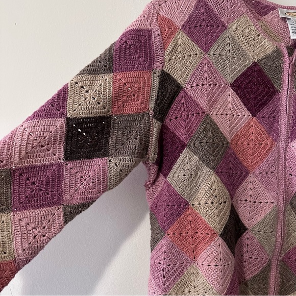 Vintage Crochet Zip Up Cardigan - Picture 2 of 4